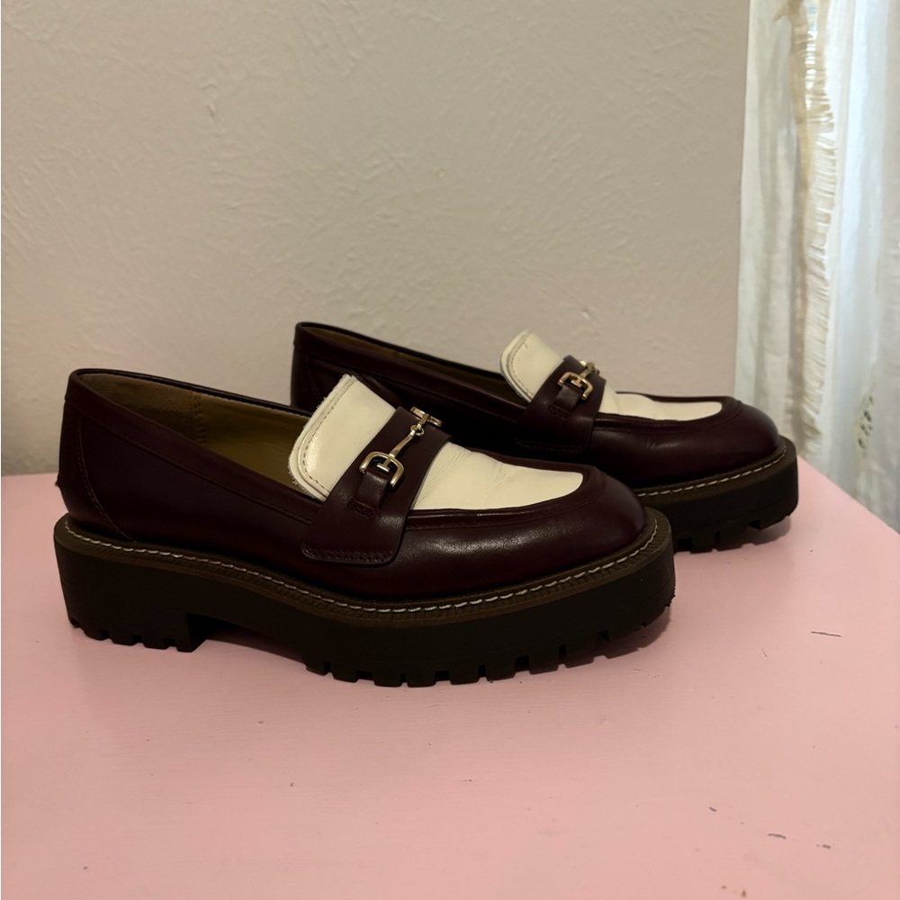 Sam Edelman Burgundy and Cream Loafers